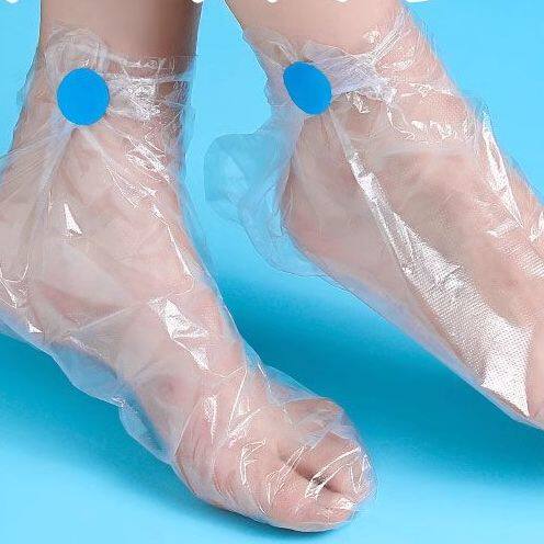 一次性脚膜套塑料手膜泡脚试鞋套防水透明袋长筒足套鞋套通用脚套