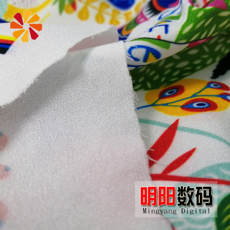 82号布弹力乱麻雪纺布四面微弹数码印花定制加工专用梭织布料高性价比高么？