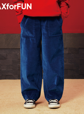 MAXforFUN儿童灯芯绒长裤马年直筒柔软亲肤纯棉男女童裤子保暖