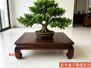 全实木盆景矮桌奇石桌鱼缸桌灵璧石桌实木桌鱼缸架子小矮桌实木桌