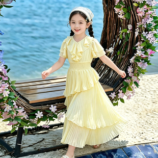 女童裙子2026新款夏季薄款儿童连衣裙夏大童长裙小女孩雪纺裙夏天