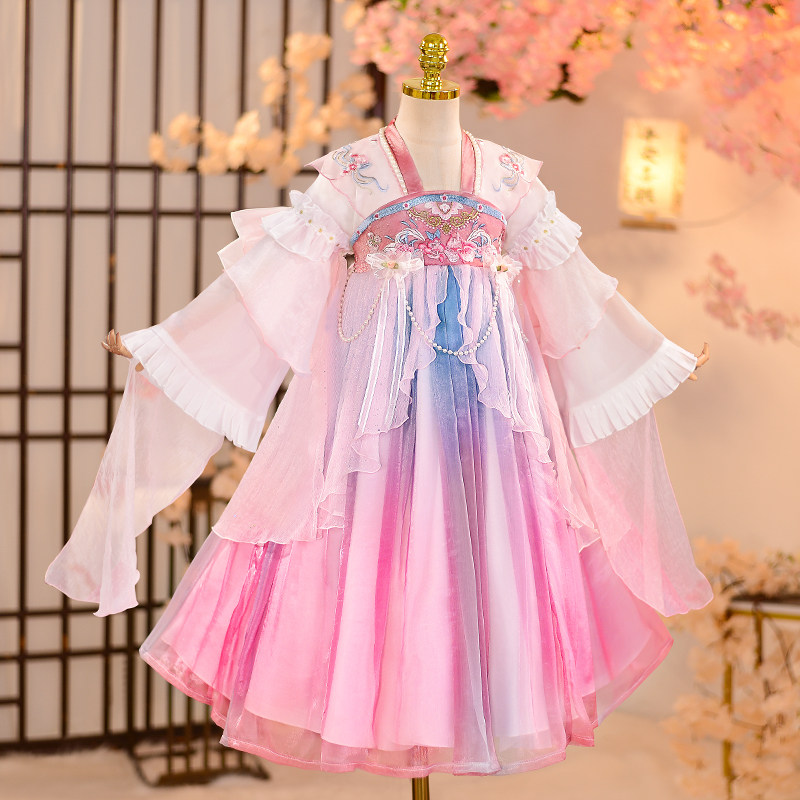 汉服女童连衣裙儿童古装超仙图片