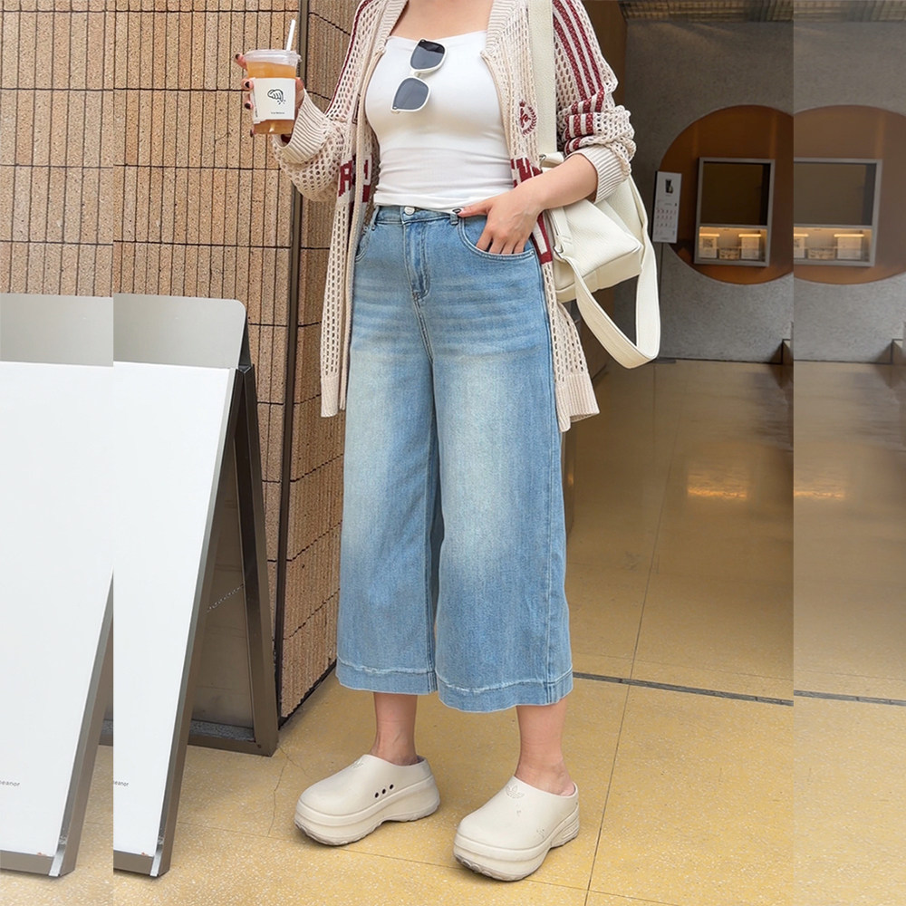 【2026夏上新】胖mm显瘦牛仔9分休闲裤女200斤加大码女装_1590