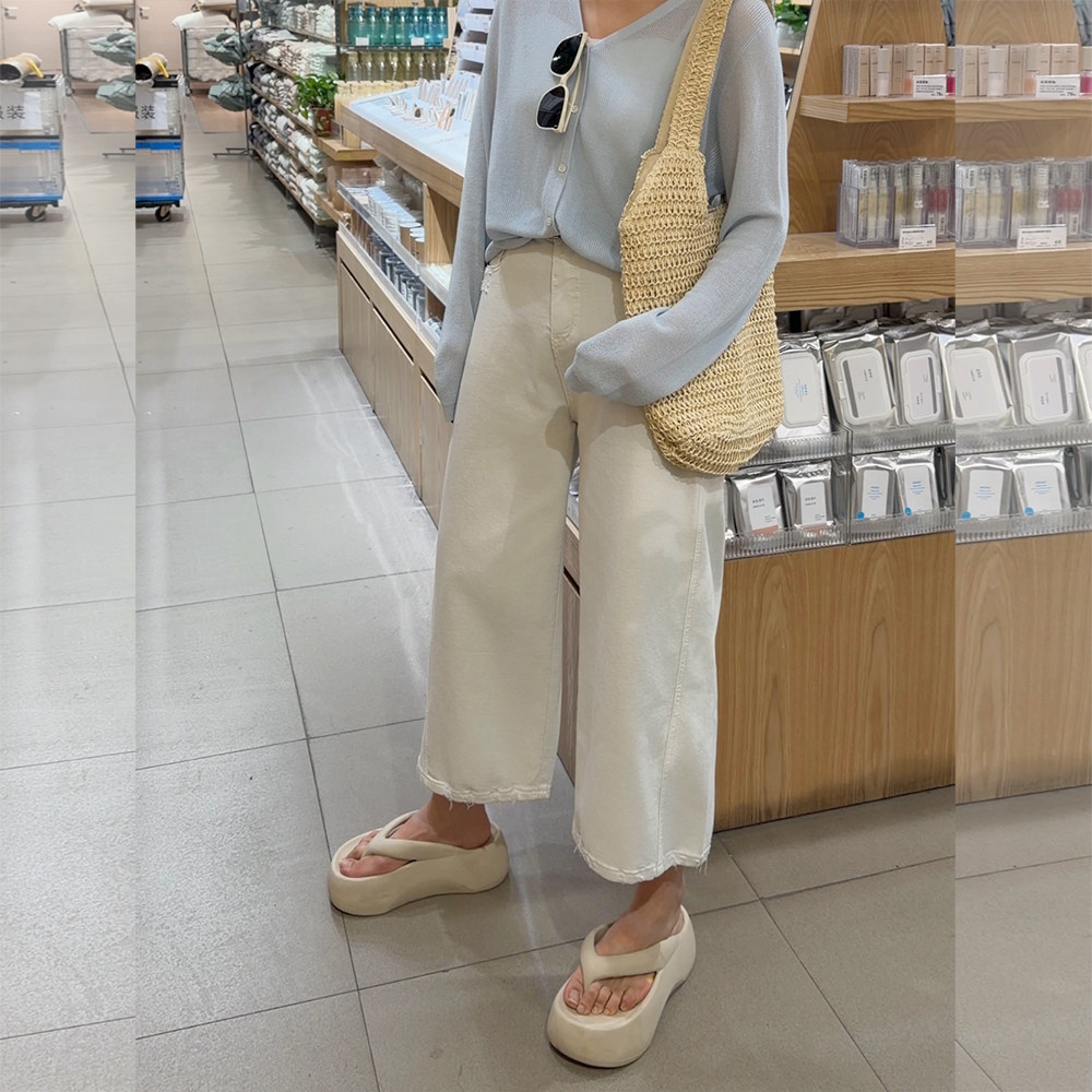 【2026夏上新】胖mm显瘦气球休闲牛仔9分裤200斤大码女装_T053