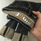 秋高端韩版 古士狼 男黑色印花弹力微垮小脚长裤 时尚 潮流刺绣牛仔裤