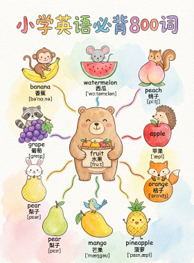 30天搞定小学英语800词彩色单词速记趣味学习