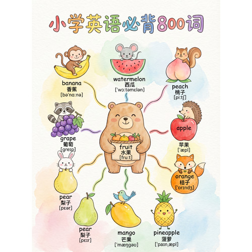 30天搞定小学英语800词彩色单词速记趣味学习