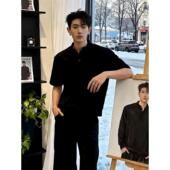 高级感亨利领T恤cleanfit重磅解构半袖 美式 夏季 男短袖 正肩Polo衫