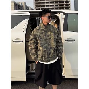 军绿色速干运动迷彩防晒衣外套男夏秋薄款高级感痞帅冲锋衣夹克