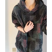 美式 复古连帽针织卫衣男女秋冬宽松重磅百搭外套cleanfit情侣上衣