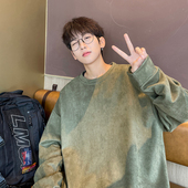 复古设计感小众ins高街潮牌宽松休闲外套 美式 麂皮绒卫衣男款 秋季