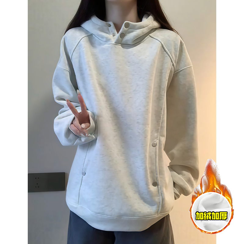 连帽卫衣男款秋冬加绒打底衫外套