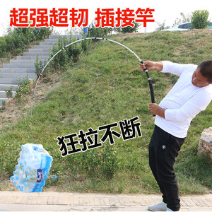 包邮雷强玻璃钢实心路亚竿插接打黑鱼竿抛竿海竿套装直柄远投钓竿