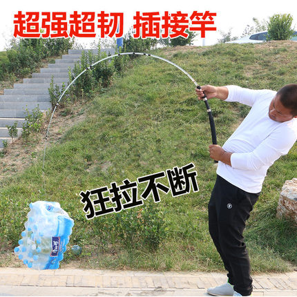 包邮雷强玻璃钢实心路亚竿插接打黑鱼竿抛竿海竿套装直柄远投钓竿