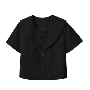 日系正统基础款关西襟黑白无本jk制服上衣水手服短袖夏服衬衫