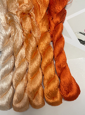 丝滑好梳绒！！升级6A橘黄色系无捻免劈蚕丝线非遗绒花线缠花专用