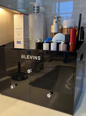 亚克力大容量洗漱台化妆品收纳盒高档精致卫生间浴室护肤品置物架