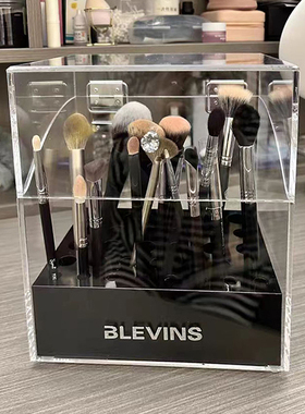 亚克力带盖防尘化妆刷桶美妆刷眉笔收纳桶网红可晾晒毛刷整理盒子