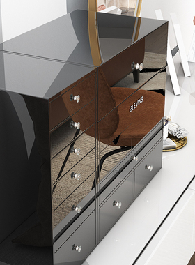 梳妆台化妆品收纳盒桌面高级感护肤品置物架大容量抽屉防尘化妆盒