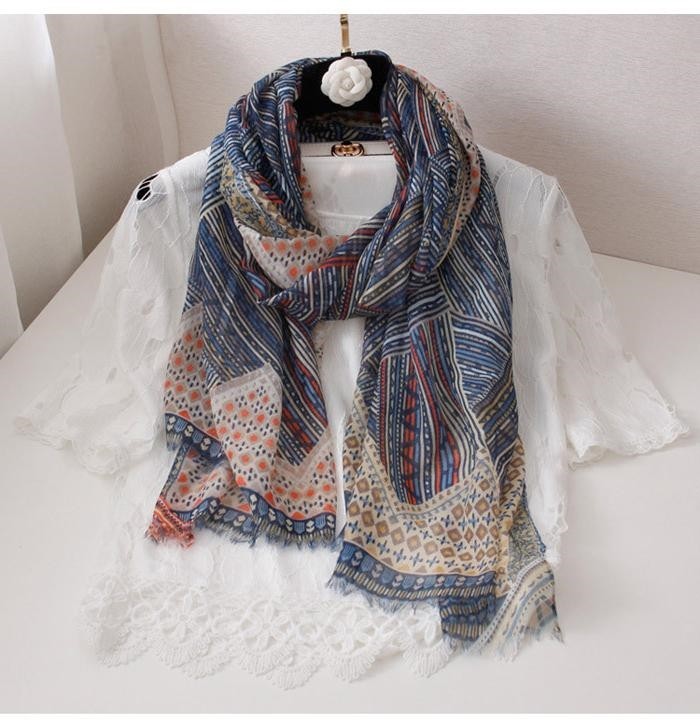 Thin cotton yarn geometric stripe printed scarf silk scarf|ruв категории Детская одежда, шляпа/шарф/маска/перчатки/наушники/ноги рукав, шарф - от Buy2taobao.com для оказания профессиональной услуги покупки агента Taobao