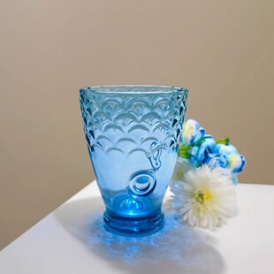 【可尔】锦鲤鱼头水杯套装家用客厅饮料玻璃杯套杯子创意原色微瑕