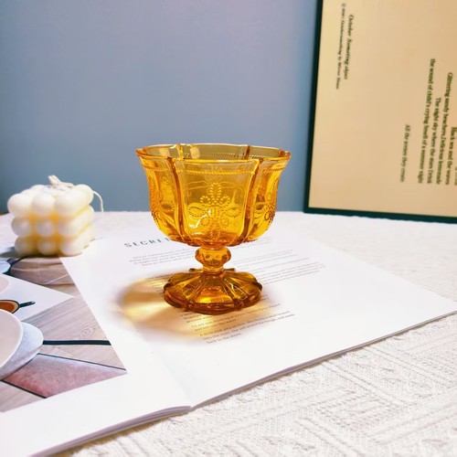 【可尔】复古浮雕香槟杯家用小号高脚杯欧式红酒杯子冰酒杯葡萄酒