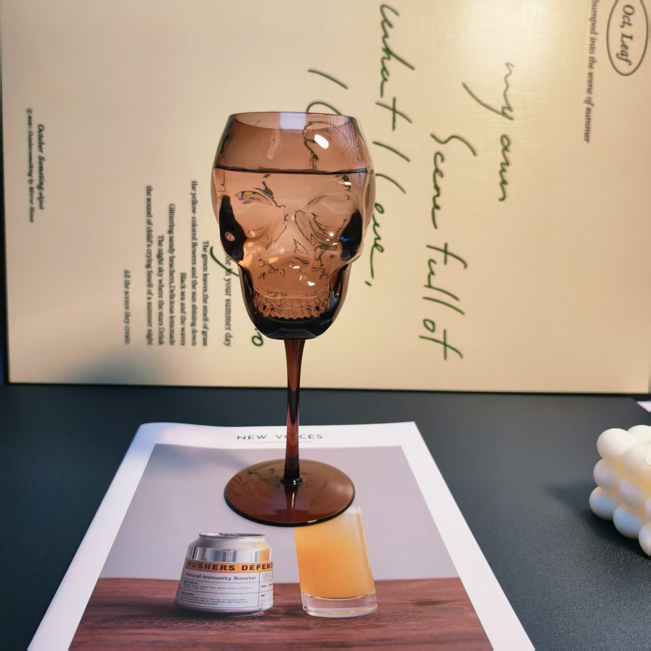 【可尔】创意骷髅高脚杯水晶玻璃红酒杯饮料杯鸡尾酒杯万圣节酒具