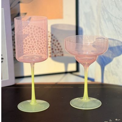 粉玛格丽特杯酒杯鸡尾酒杯高颜值