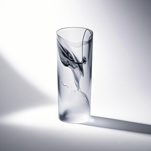 【可尔】琉璃水杯水墨山河无手柄款个性茶杯家用简约耐热