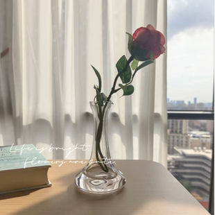 水晶玻璃花瓶客厅摆件插花 zarahome原单花瓶摆件轻奢厚款 可尔