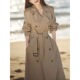 宽松卡其色英伦风大衣 高级感翻领时尚 风衣外套女中长款 2025春新款