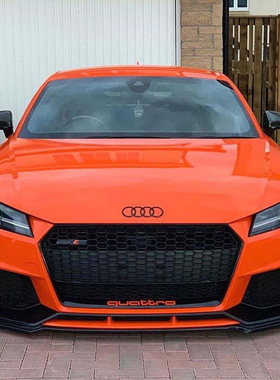 专用奥迪TT车标改装TTS黑色字标中网标TTRS标志贴尾标Sline标改装