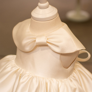 女童公主裙儿童礼服小花童演出服连衣裙周岁生日宴演出服简约新款