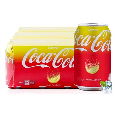 香港进口柠檬味可乐汽水330ml*24罐整港版易拉罐红喜庆装碳酸饮料
