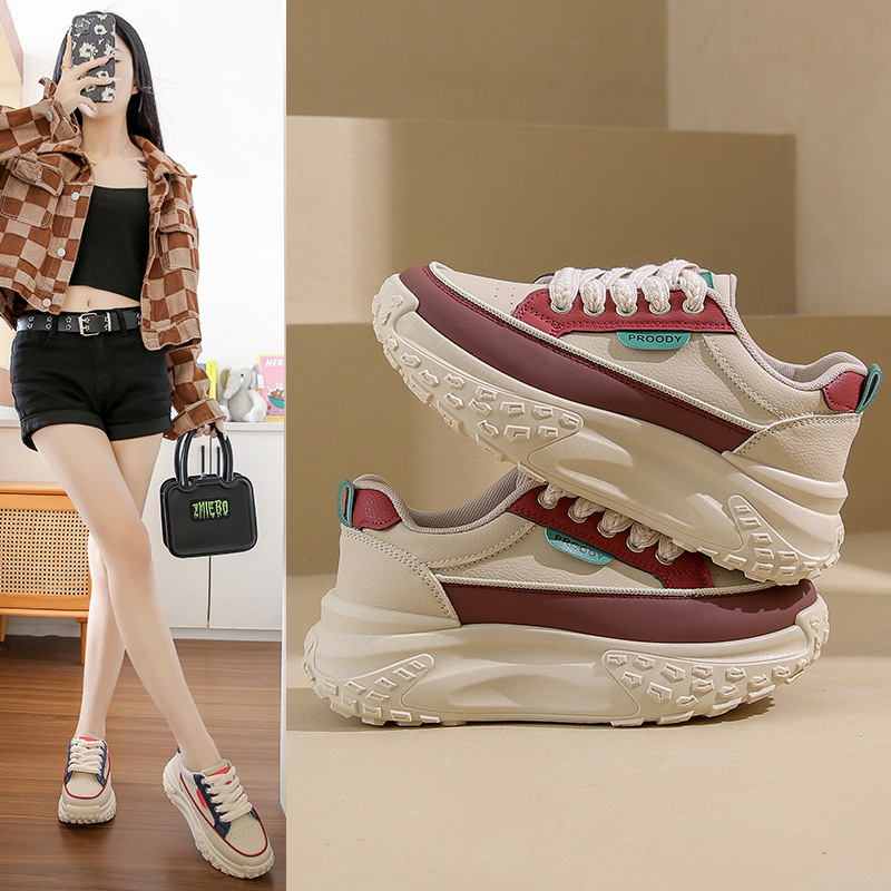 ins韩版新款老爹鞋女2024秋学生运动跑步鞋休闲厚底增高鞋XY218-1
