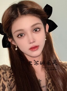 jisoo金智秀同款黑色蝴蝶结发饰侧边头饰丝绒发夹边夹女网红推荐