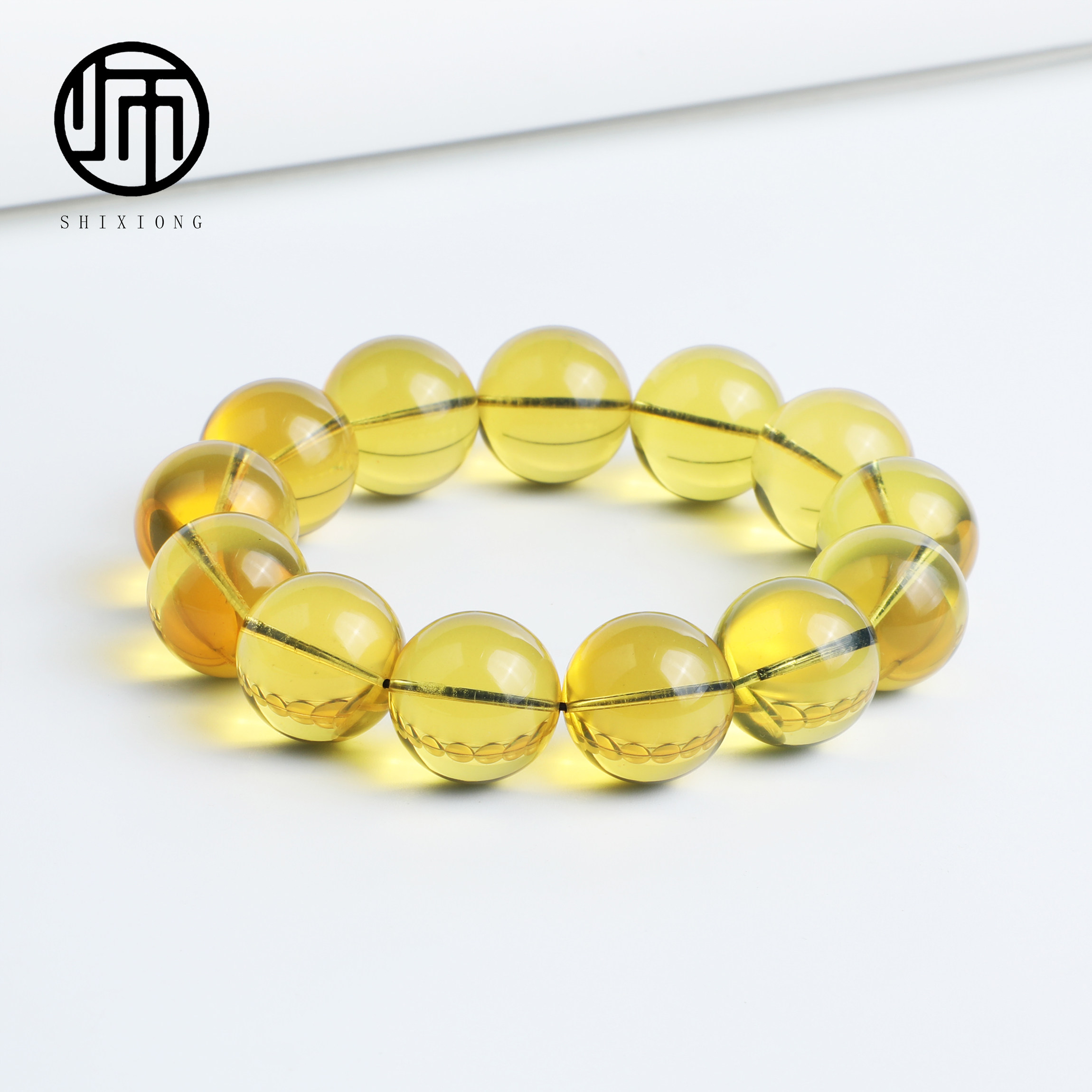 无灯泛蓝&middot;天然天空蓝琥珀皇家蓝多米蓝变色墨西哥蓝珀手串18MM