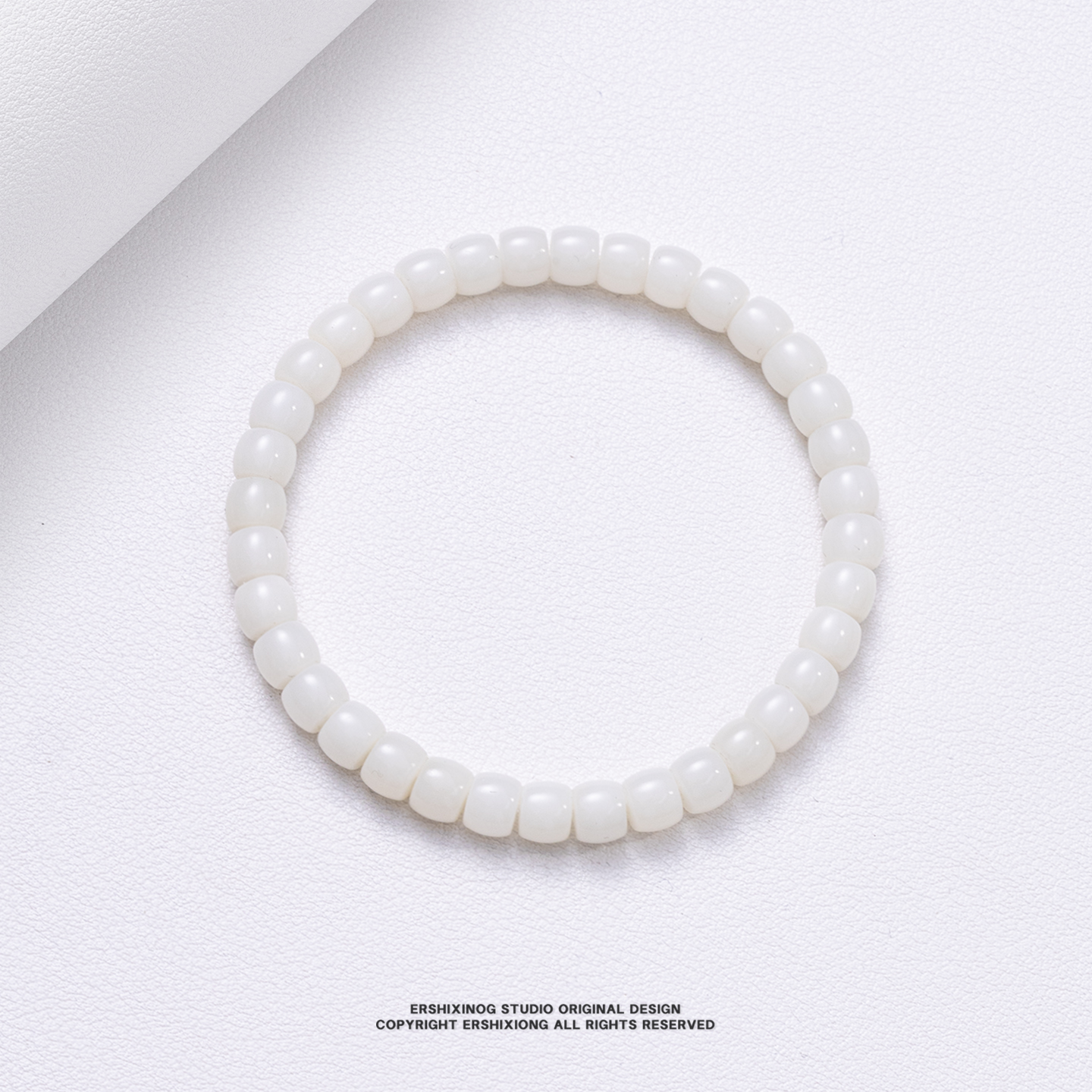 羊脂玉天然新疆且末羊脂白玉米达精工直切手串6mm