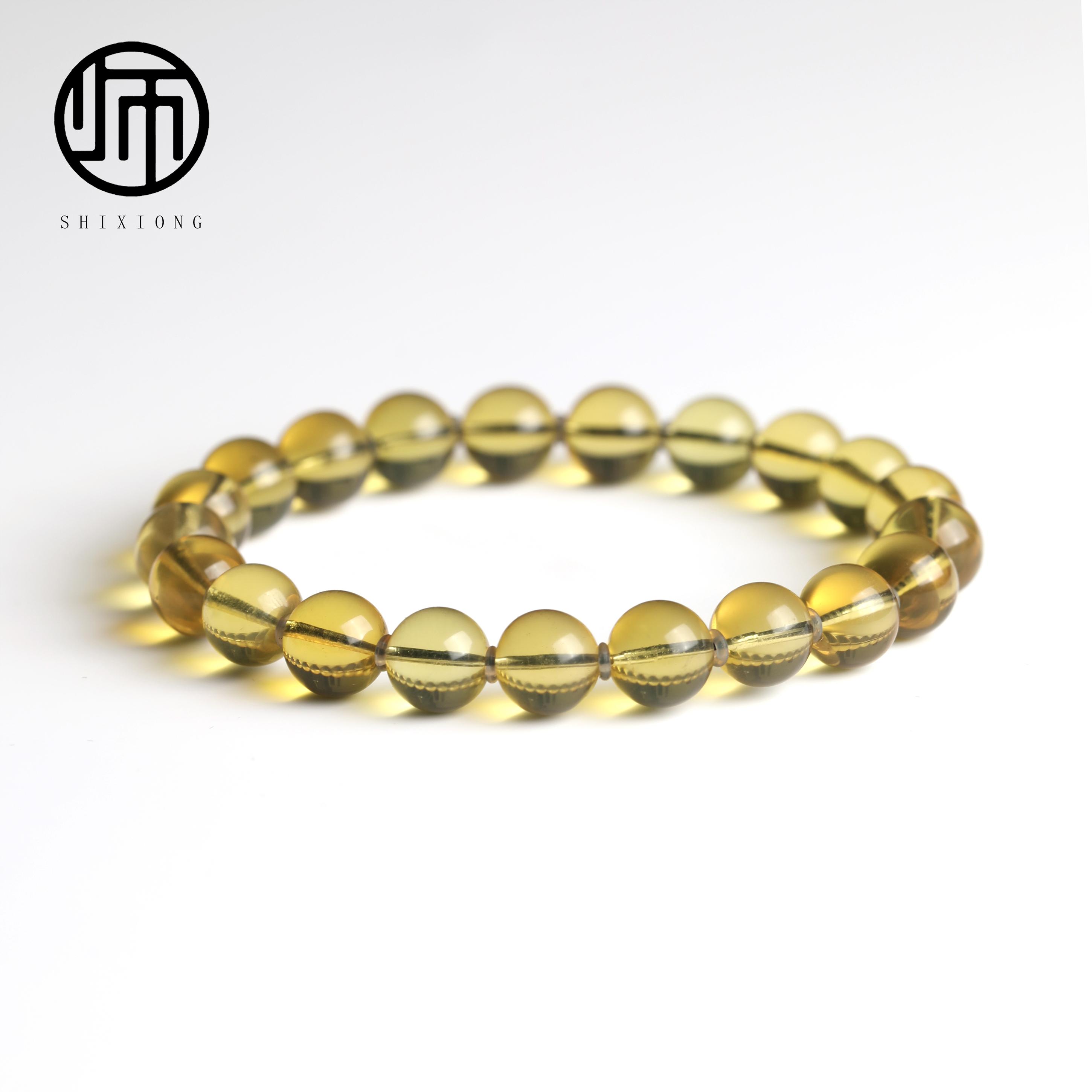 无灯泛蓝·天然5A净水琥珀超天空蓝多米蓝变色墨西哥蓝珀手串9mm