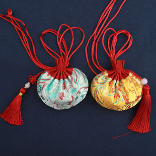 祈福端午锦缎香囊袋中国风刺绣汉服荷包驱蚊香包皮首饰福袋可定制