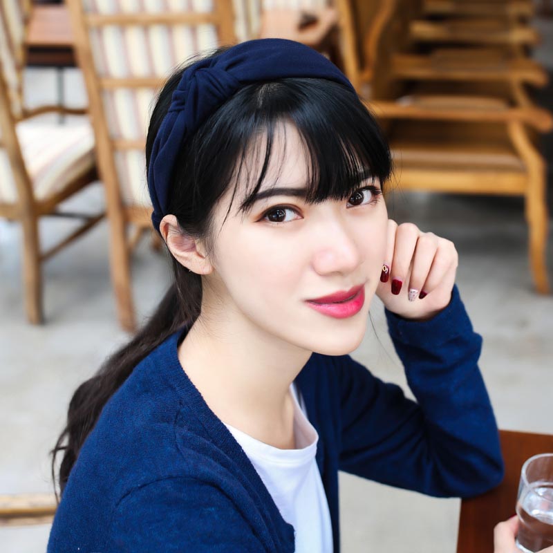 女士发卡发箍韩国质感毛呢打结简约百搭纯色气质宽边头箍压发头饰