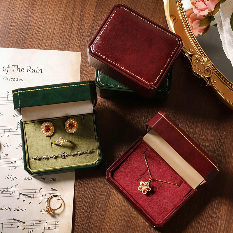 2026款欧式复古珠宝盒高档宝石戒指项链耳钉盒奢华宫廷首饰收纳盒