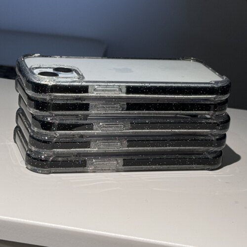 壳鉴艺术馆泡泡星空黑边硅胶防撞条适用iPhone15Promax磁吸高级感透明14Pro四角防摔手机壳14保护套
