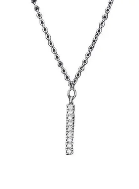 配饰巧兰轩一字纯银吊坠项链锁骨链S925简约百搭镀女甜美韩版时尚