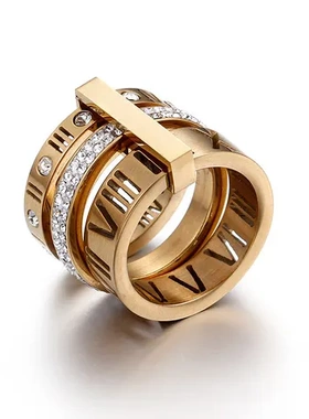 多环罗马饰品戒指欧美风个性字母时尚潮人