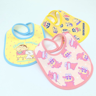 日本正品 婴幼儿宝宝围嘴口水巾饭兜围兜 可爱蜡笔小新小白纯棉四季