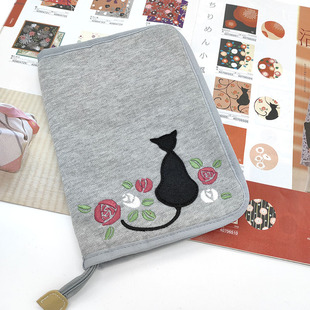 京都刺绣和风花柄猫票据包防疫包护照包证件包母子手账包 日本正品