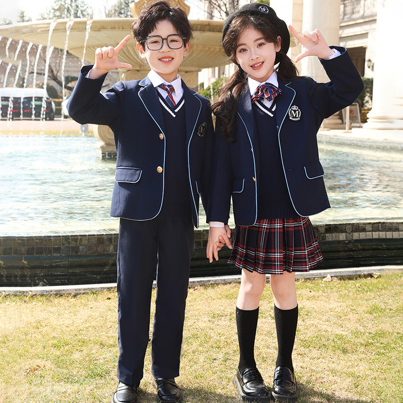 春秋中小学生校服套装英伦风男童女童秋冬西装班服儿童幼儿园