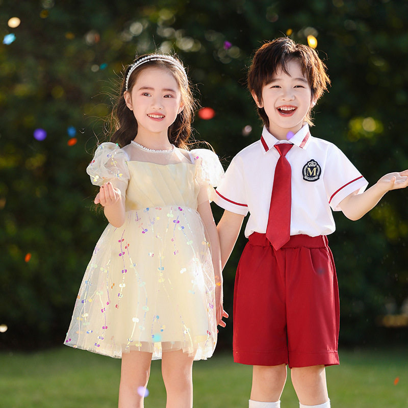 儿童夏季中小学生校服套装班服英伦风学院风幼儿园园服教师