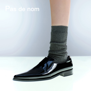 乐福单鞋 nom 原创设计师尖头中性女绅士吸烟鞋 女 25新品 Pas